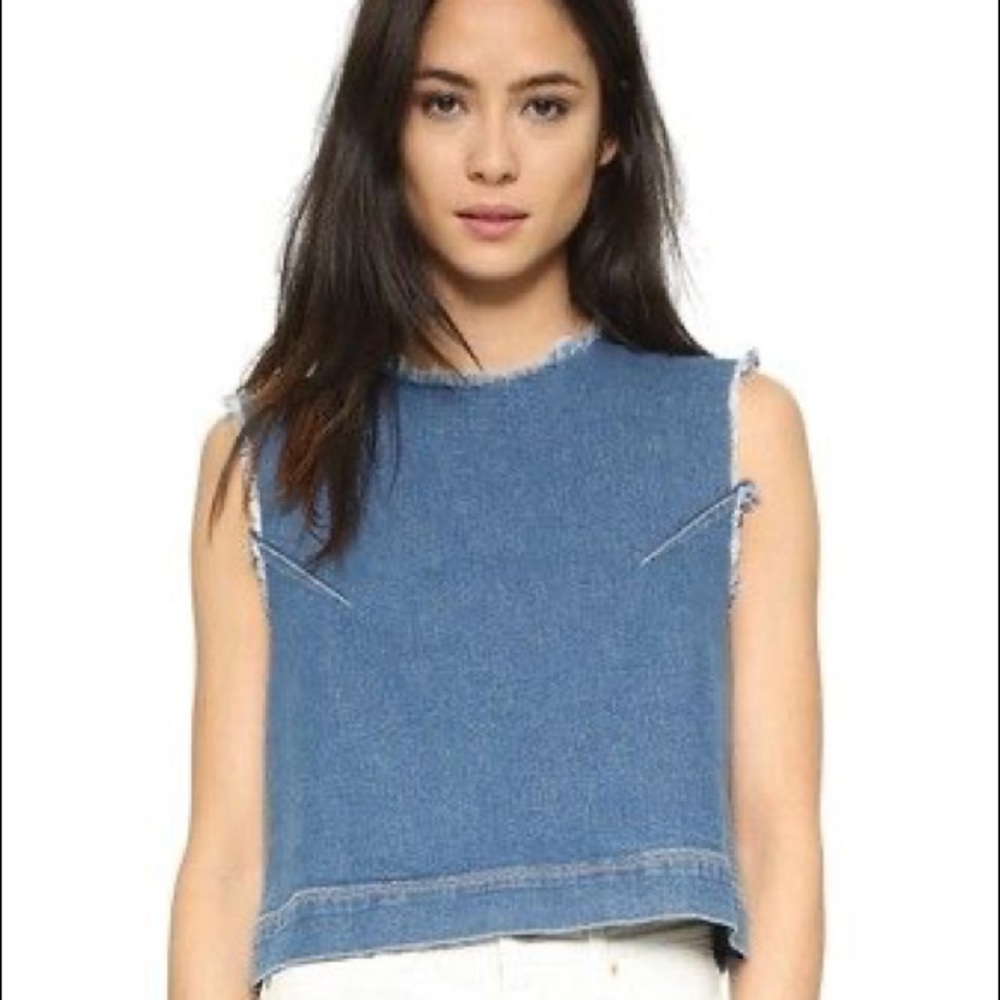 Siwy Pam Crop Tank in light denim wash